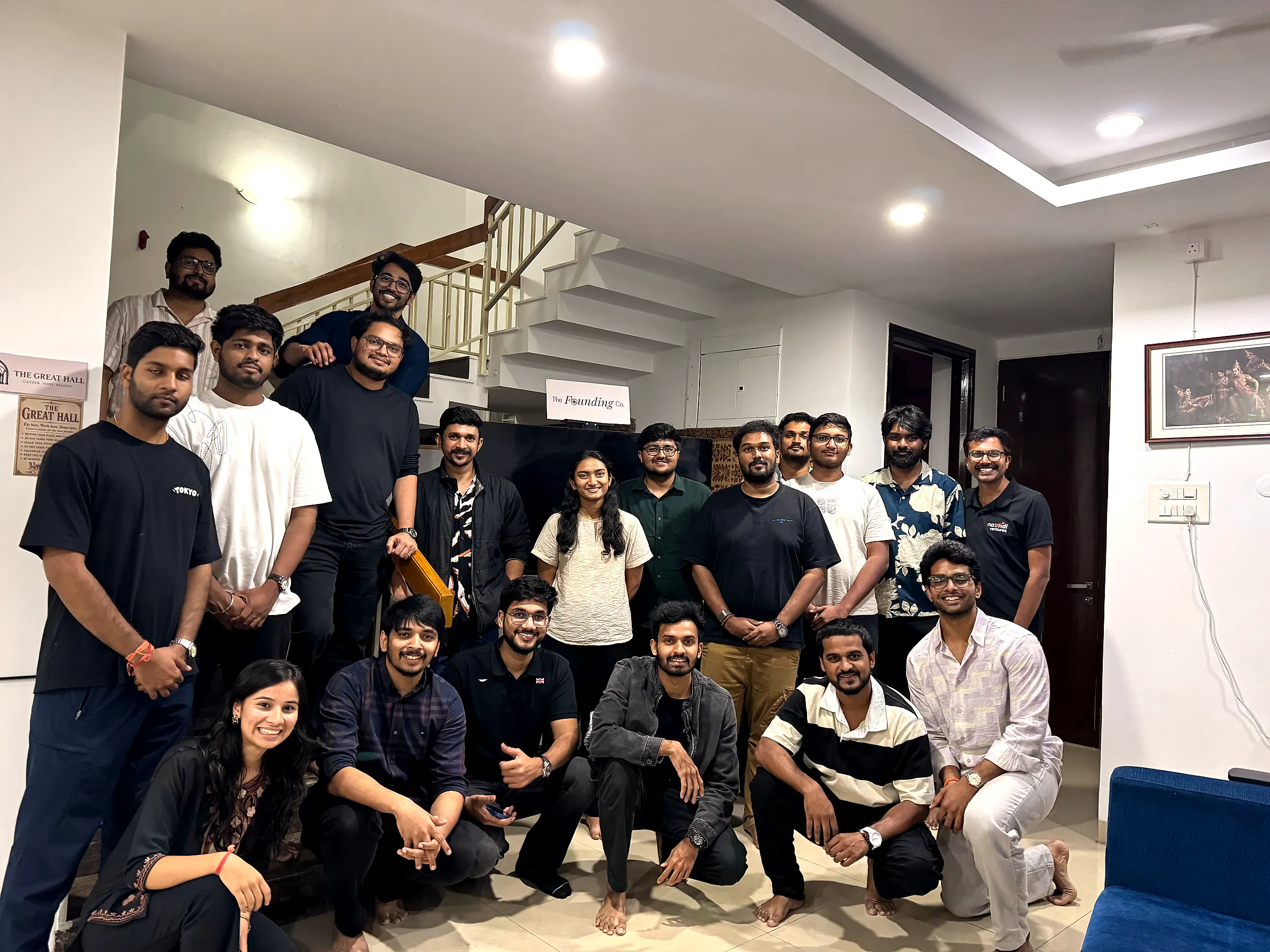 The first cohort together in the Residency living room
